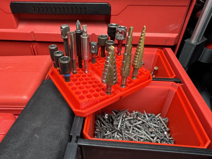 Khay đựng mũi khoan lục giác 1/4" cho Milwaukee Packout 3 ngăn - Image 1