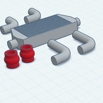 Bộ mô hình két làm mát (Intercooler) tỉ lệ 1/10 cho xe RC