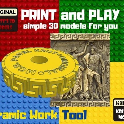 Mẫu 3D công cụ tạo hoa văn gốm cổ điển Ceramic Work Tool Antic