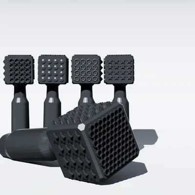 Bộ dụng cụ 3D tạo vân trên đất sét: Ngôi sao, tổ ong, bánh răng