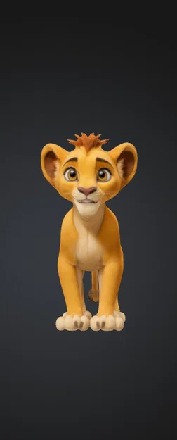 Mô hình 3D Simba chú sư tử con đáng yêu từ The Lion King - Image 1