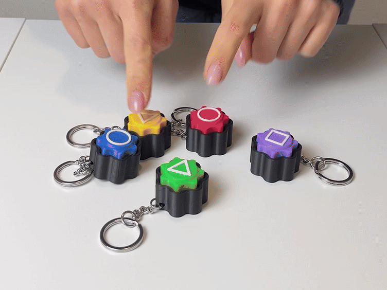 Squid Game Gonggi Catching Toy, Móc khóa Clicker - Thumbnail 2