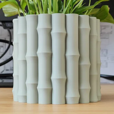 Chậu cây họa tiết tre trúc - Thiết kế theo phong cách Vase Mode