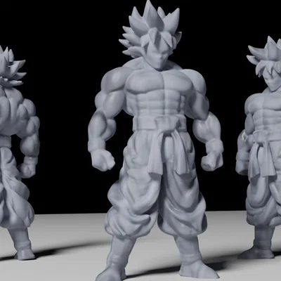 Mô hình 3D nhân vật Goku Dragon Ball chi tiết sắc nét