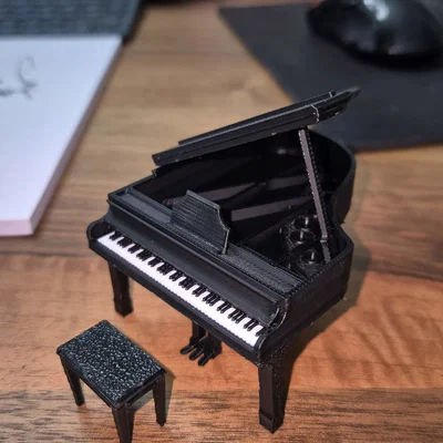 Kit Card Đàn Piano Lớn (1:24) kèm ghế (có thể mở hoặc đóng tùy ý!)