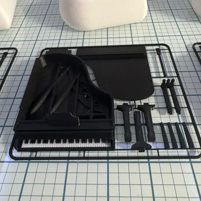 Kit Card Đàn Piano Lớn (1:24) kèm ghế (có thể mở hoặc đóng tùy ý!)