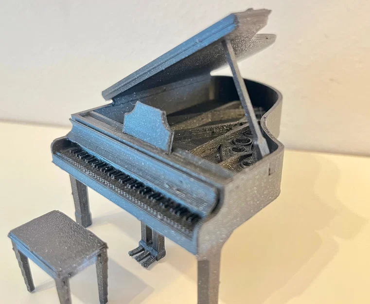 Kit Card Đàn Piano Lớn (1:24) kèm ghế (có thể mở hoặc đóng tùy ý!) - Image 6