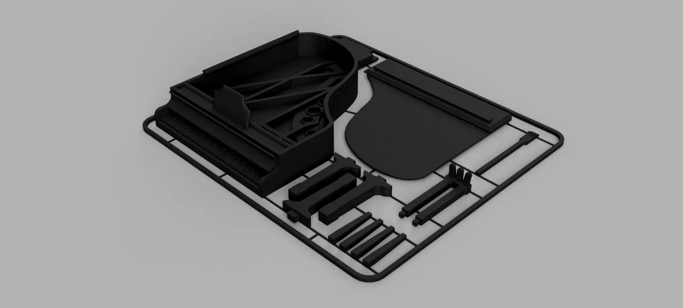 Kit Card Đàn Piano Lớn (1:24) kèm ghế (có thể mở hoặc đóng tùy ý!) - Image 10