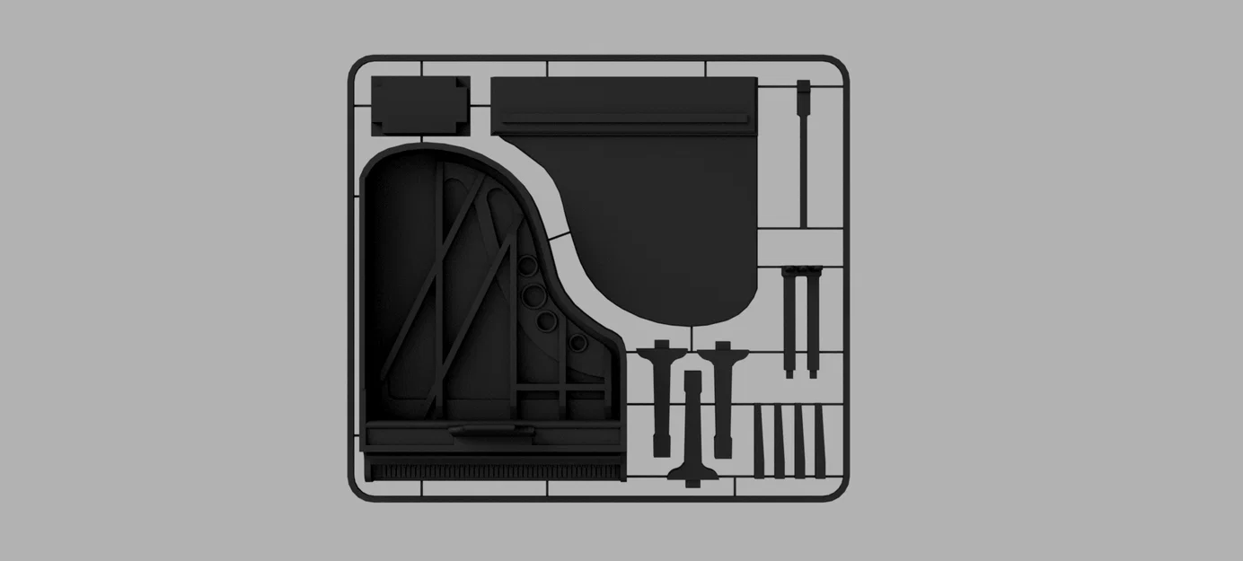 Kit Card Đàn Piano Lớn (1:24) kèm ghế (có thể mở hoặc đóng tùy ý!) - Image 11