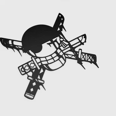 Mô hình biểu tượng hải tặc Roronoa Zoro - One Piece (Phiên bản nhuốm máu) (step, stl)