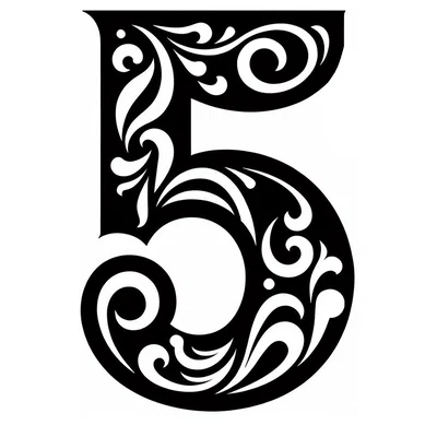 Số 5 trang trí nghệ thuật 3D (Ornamental Number 5) đa năng