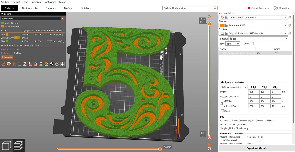 Số 5 trang trí nghệ thuật 3D (Ornamental Number 5) đa năng - Image 7