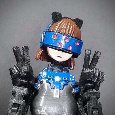 Đầu nhân hóa Cyborg cho Dummy 13 và Lucky 13 - Mô hình 3D ấn tượng