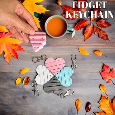 Móc khóa Fidget trái tim - Phụ kiện giảm stress với tùy chọn phối màu độc đáo