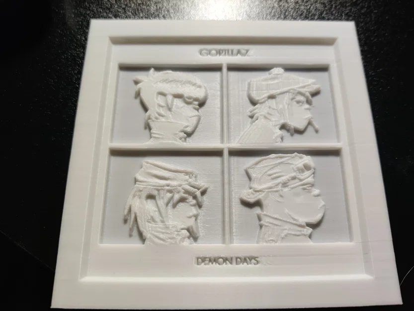 Mô hình tranh in 3D Lithophane bìa album Demon Days của Gorillaz - Image 2
