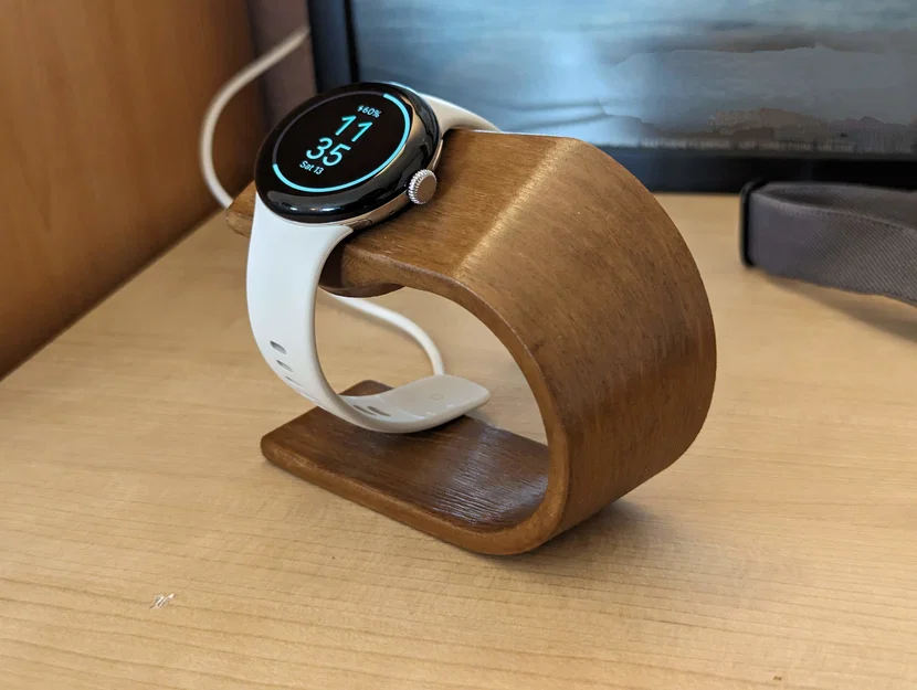 Đế sạc Pixel Watch 2 giả vân gỗ - Image 1