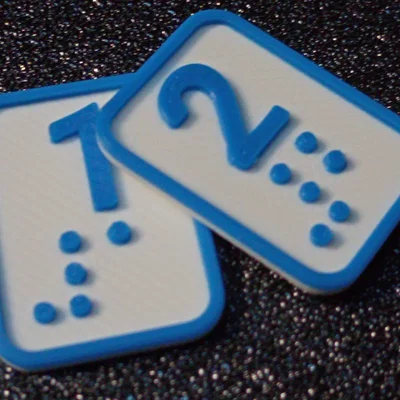 Bộ thẻ số Braille từ 0-9