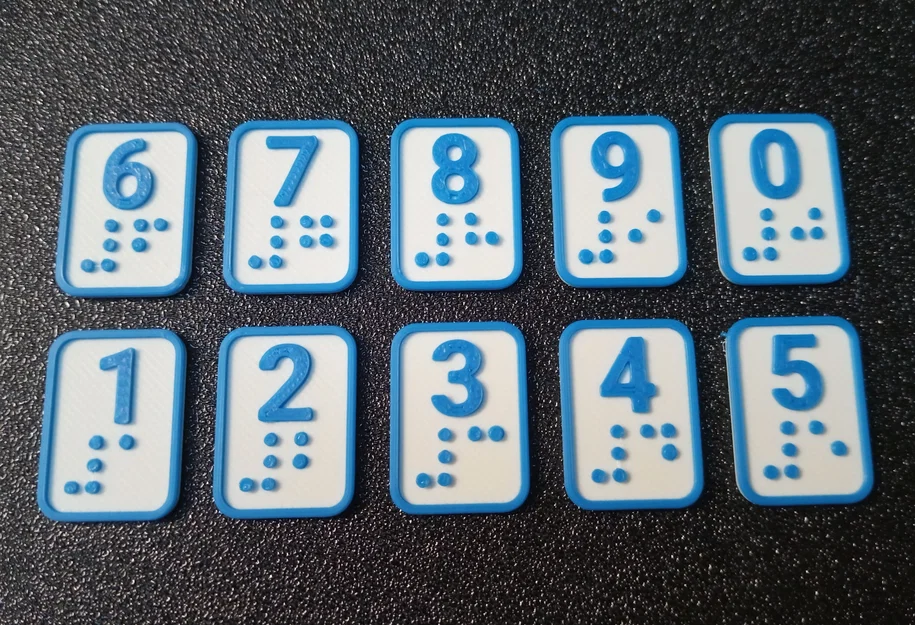 Bộ thẻ số Braille từ 0-9 - Image 2