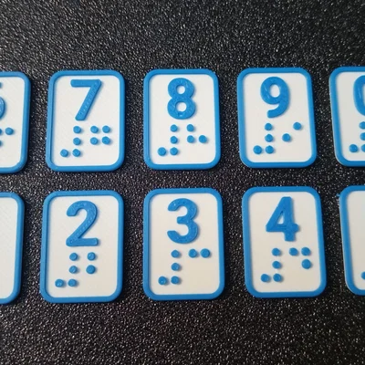 Bộ thẻ số Braille từ 0-9