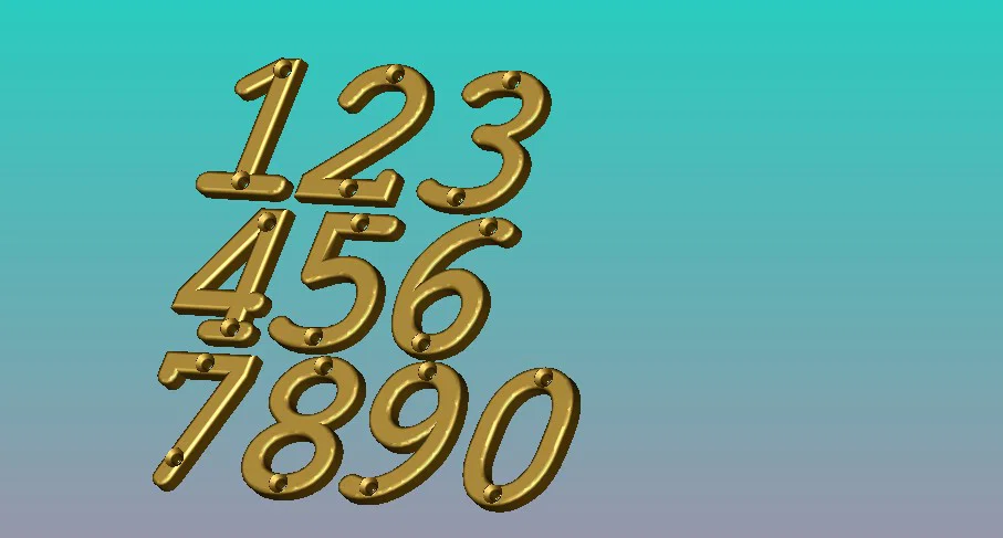 Bộ chữ số 0-9 trang trí số nhà, số phòng, bãi đỗ xe (cao 33mm) - Image 5