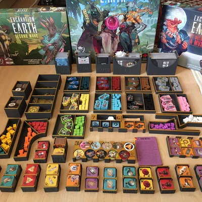 Bộ khay đựng (Organizer) cho game Excavation Earth kèm bản mở rộng - Bản Remix