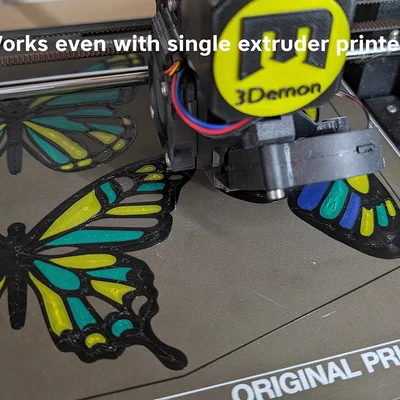 Butterfly Stained Glass - Mô hình trang trí kính màu 3D