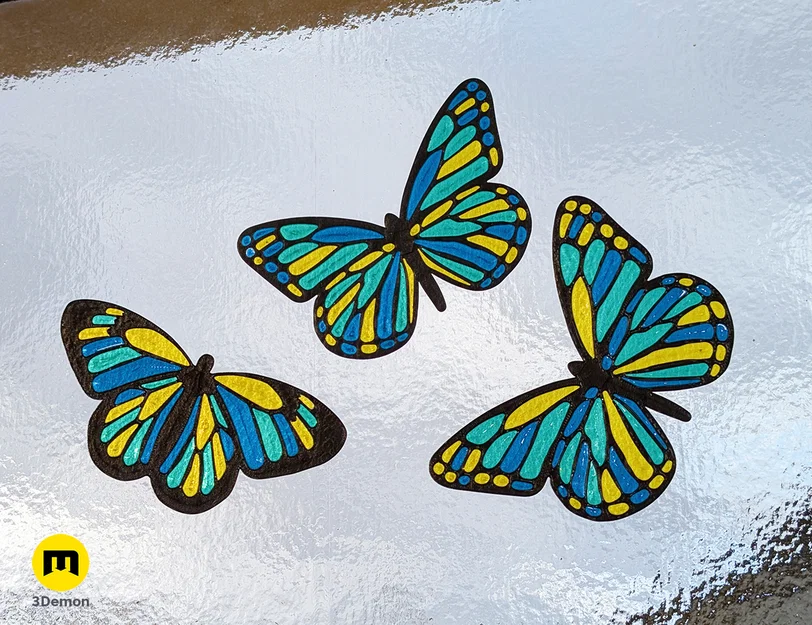 Butterfly Stained Glass - Mô hình trang trí kính màu 3D - Image 9