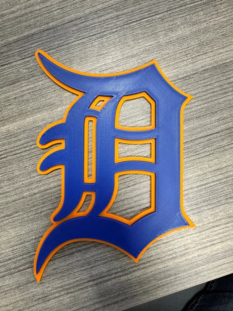 Mô hình logo Detroit Tigers 3D - Đồ trang trí in 3D ấn tượng - Image 1