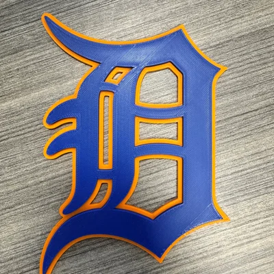 Mô hình logo Detroit Tigers 3D - Đồ trang trí in 3D ấn tượng