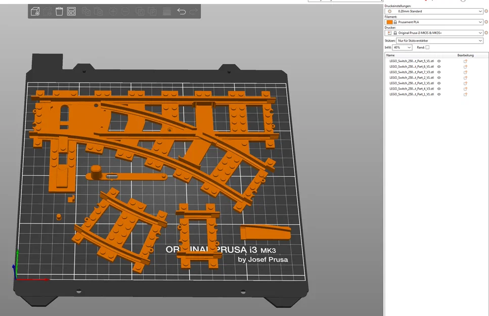 Ray chuyển hướng tàu hỏa LEGO tương thích Prusa MK3 (trái và phải) - Image 2