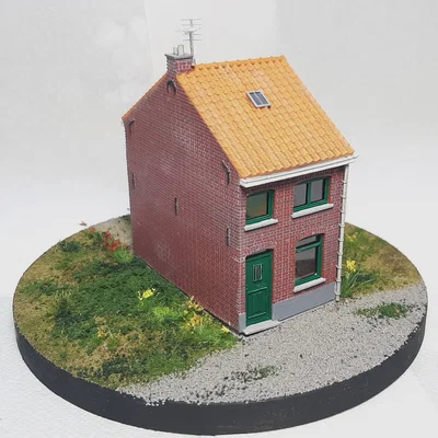 Nhà công nhân kiểu Bỉ năm 1950, tỉ lệ H0 1:87