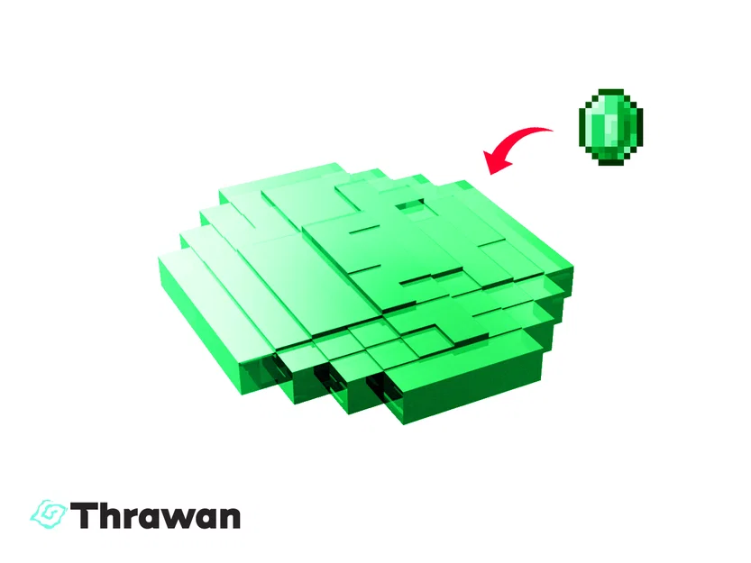 Mô hình Ngọc lục bảo (Emerald) từ Minecraft - Image 3