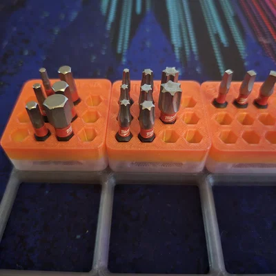 Khay đựng đầu vít 1/4 inch chuẩn Gridfinity thông minh