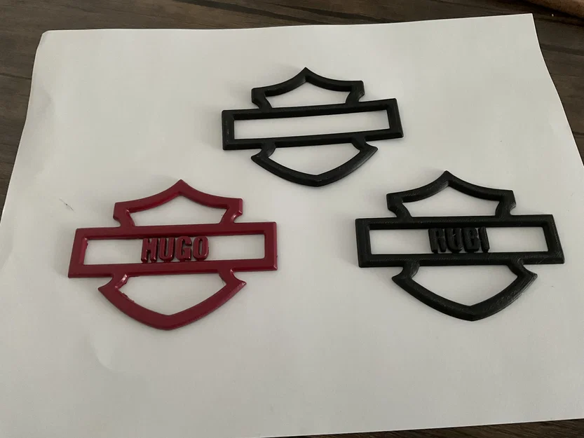 Logo Gắn Bình Xăng Harley Davidson (Có Thể Tùy Chỉnh) (stl, step) - Image 1