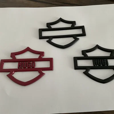 Logo Gắn Bình Xăng Harley Davidson (Có Thể Tùy Chỉnh) (stl, step)