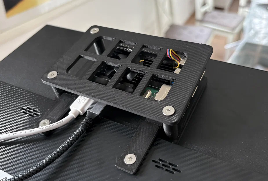 Case Raspberry Pi 5 / Pi 4 gắn màn hình chuẩn VESA 75 Anmite 14 inch - Image 1