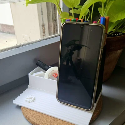 Khay Đựng Đồ Để Bàn Tối Giản - Giá Cắm Bút & Đế Điện Thoại
