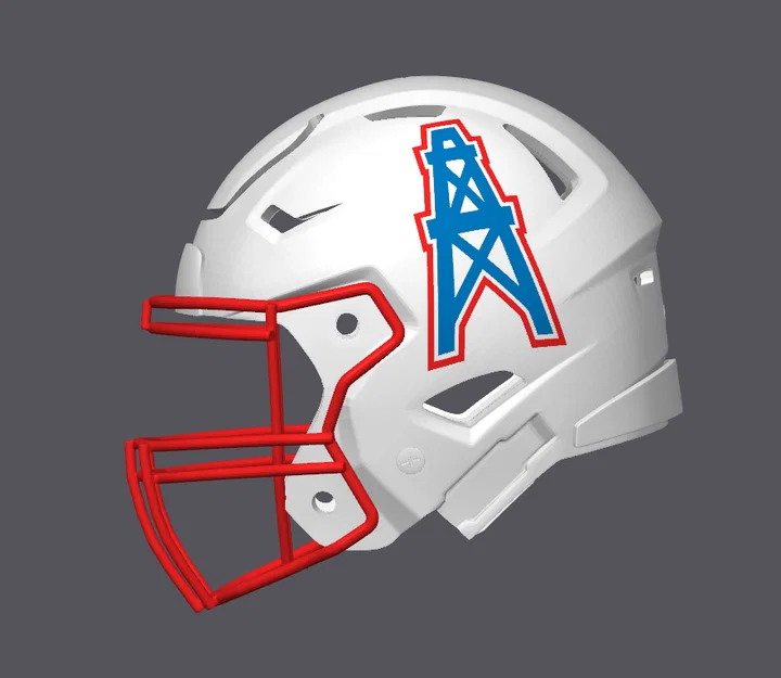 Mô hình Mũ bảo hiểm bóng bầu dục Houston Oilers - Image 2