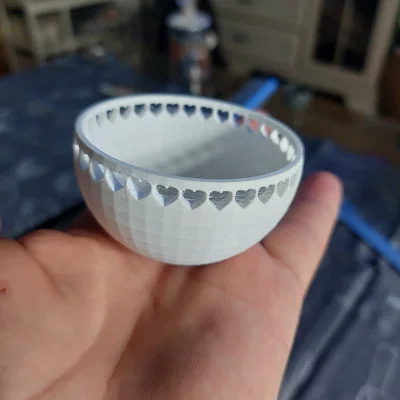 Chiếc bát 3D nhỏ xinh họa tiết trái tim trang trí cực dễ thương