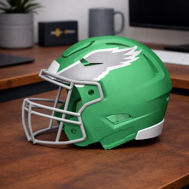 Mô hình mũ bảo hiểm bóng bầu dục Philadelphia Eagles - Logo cổ điển - Image 1