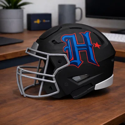 Mô hình mũ bảo hiểm bóng bầu dục Houston Texans - Logo chữ H
