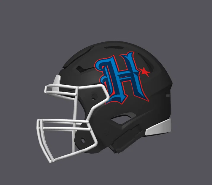 Mô hình mũ bảo hiểm bóng bầu dục Houston Texans - Logo chữ H - Image 2
