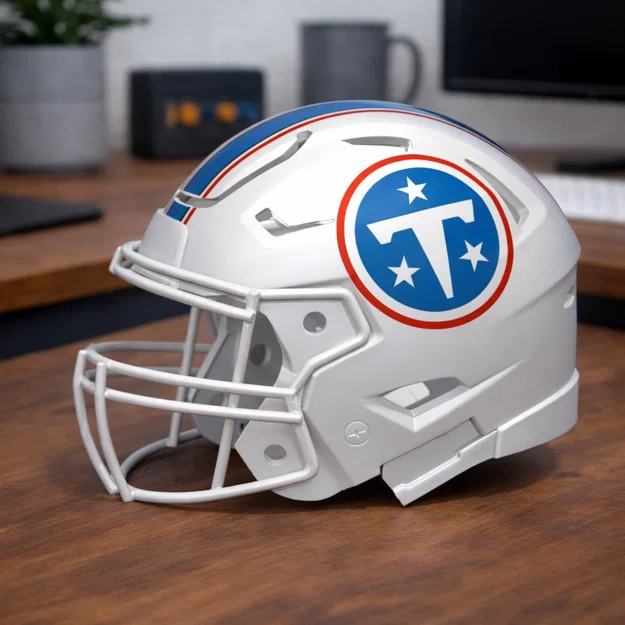 Mô hình mũ bảo hiểm bóng bầu dục Tennessee Titans - Có sọc - Image 1