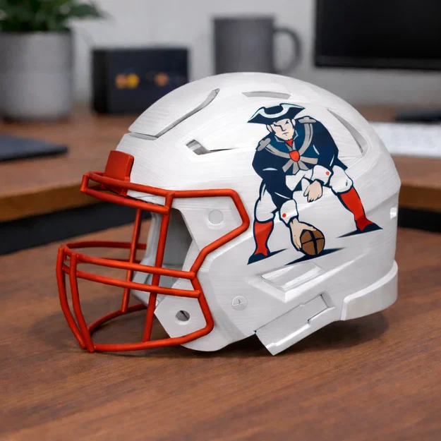 Mũ bảo hiểm bóng bầu dục NE Patriots - Logo cổ điển - Image 1