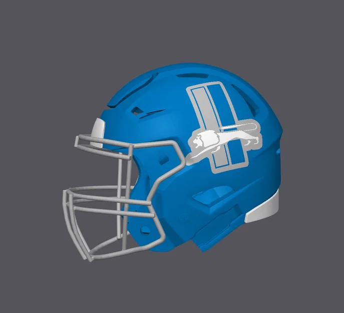 Mũ bảo hiểm bóng bầu dục Detroit Lions - Logo thay thế - Image 2