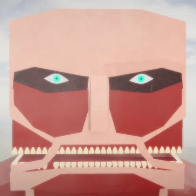 Mô hình 3D Colossal Titan phong cách khối vuông ấn tượng