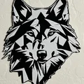 Tranh treo tường đầu sói hình học - Geometric Wolf Wall Art - Thumbnail 1