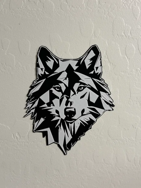 Tranh treo tường đầu sói hình học - Geometric Wolf Wall Art - Image 2