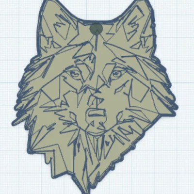 Móc khóa và vật phẩm trang trí tường hình đầu sói 3D (Wolf)