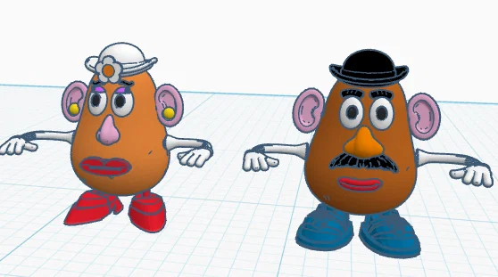 Mô hình in 3D Ông và Bà Khoai Tây (Mr. and Mrs. Potato Head) độc đáo - Image 1